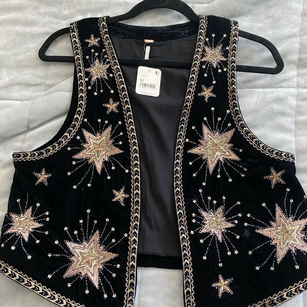 Free People velvet and studded vest